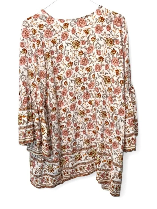Umgee Boho Floral Kimono Cardigan Bell Sleeve S/M - Picture 6 of 7